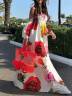 Женское длинное пляжное платье с цветочным принтом, артикул: PLPL-2246