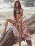 Женская пляжная туника с цветочным принтом, артикул: PLPL-2079