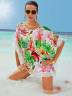 Женская пляжная туника с цветочным принтом, артикул: PLPL-2035