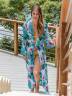 Женский длинный пляжный халат с цветочным принтом, артикул: JH-587
