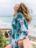 Женский длинный пляжный халат с цветочным принтом, артикул: JH-587