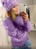 Женский вязанный свитер с шапкой, артикул: ZKTDS-394