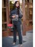 Женский трикотажный костюм с леопардовыми вставками, артикул: AS8-SKNA-5628
