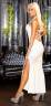 Белое вечернее платье в пол с нарядным декольте, артикул: SP-1469