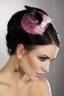 Блестящая розовая шляпка с розочкой, артикул: SP-3093
