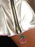 Коротенькая плиссированная юбка цвета металлик с молнией, артикул: SP-1482