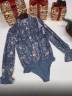 Женская блузка - боди с цветочным принтом, артикул: JBLTDS-652