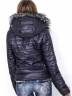 Женская стеганая куртка с меховым декором, артикул: JVOBS-2639