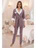 Женская трикотажная пижама с принтом перышко, артикул: ZHNBNA-1089