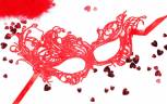 Красная ажурная текстильная маска Марго, артикул: SP-6105