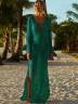Женское длинное пляжное платье со шнуровкой, артикул: PLPL-2009