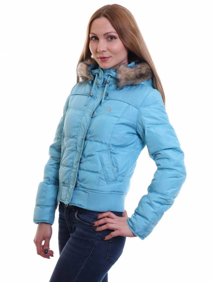 Женская куртка с мехом на капюшоне, артикул: JVOTDS-2546