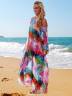 Женская пляжная длинная туника с ярким принтом, артикул: PLPL-2234