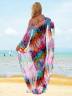 Женская пляжная длинная туника с ярким принтом, артикул: PLPL-2234