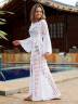 Женское длинное пляжное платье с расклешенными рукавами, артикул: PLPL-2016