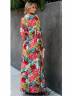 Женское пляжное платье с растительным принтом, артикул: PLPL-2198